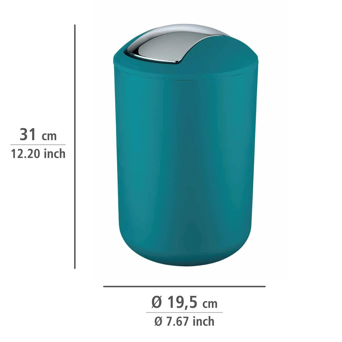 MÜLLKORB türkis - Brasil 6,5 l 20/20/31 cm - Blau, Kunststoff (20/31/20cm) - Wenko