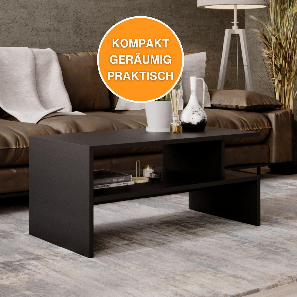 COUCHTISCH Jula_SK 50/45/93 - Schwarz, Holzwerkstoff (93/50/45cm) - RAUMHIRSCH FURNITURE