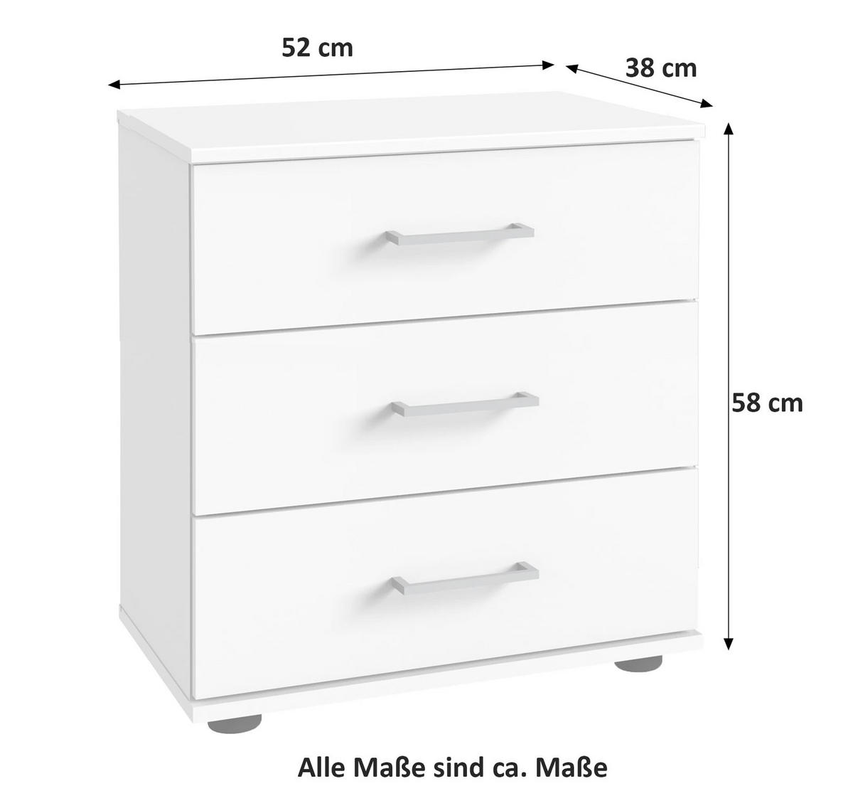 NACHTKONSOLE Cheep weiß 52 / 38 / 58cm - Weiß/Grau, Holz/Holzwerkstoff (52/58/38cm) - Wimex