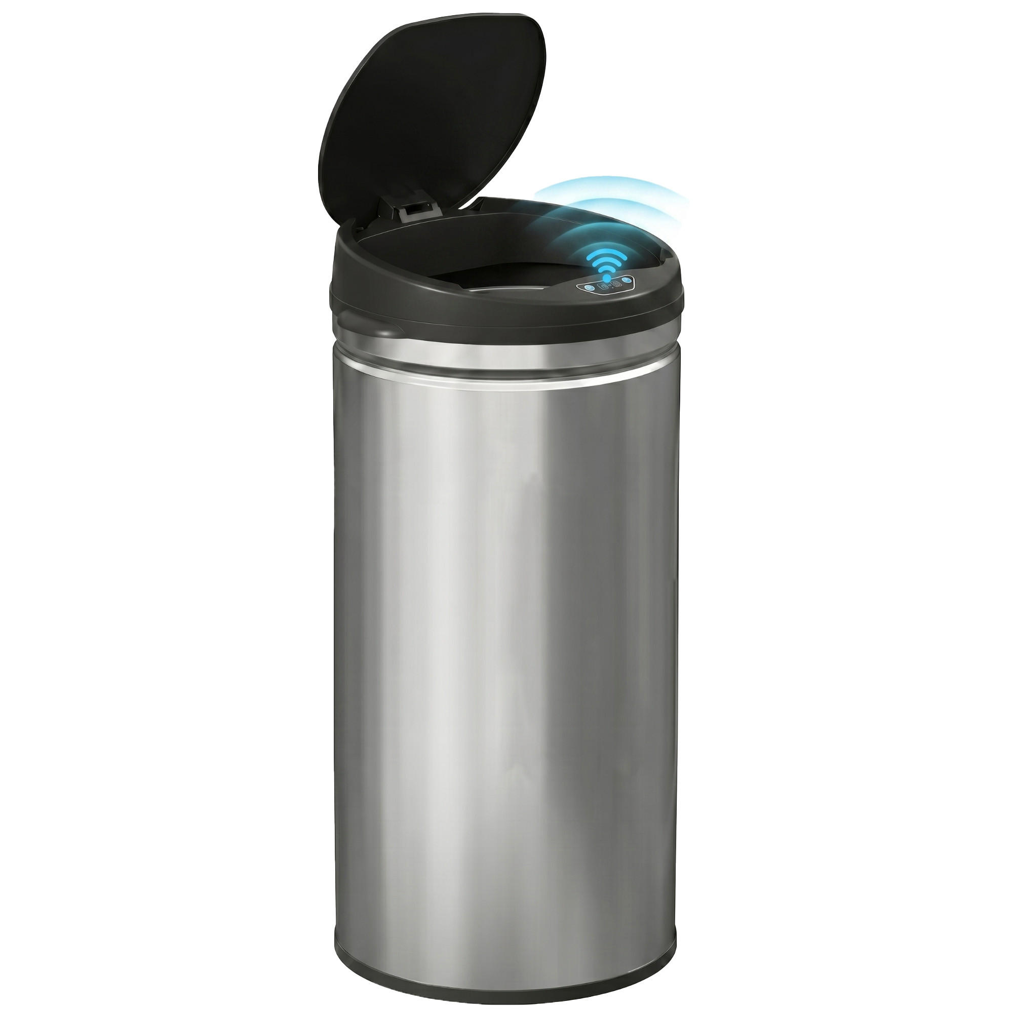 ABFALLEIMER Silberfarben 1 Stück - Silberfarben, Metall (30.5/68/30.5cm) - GiPP