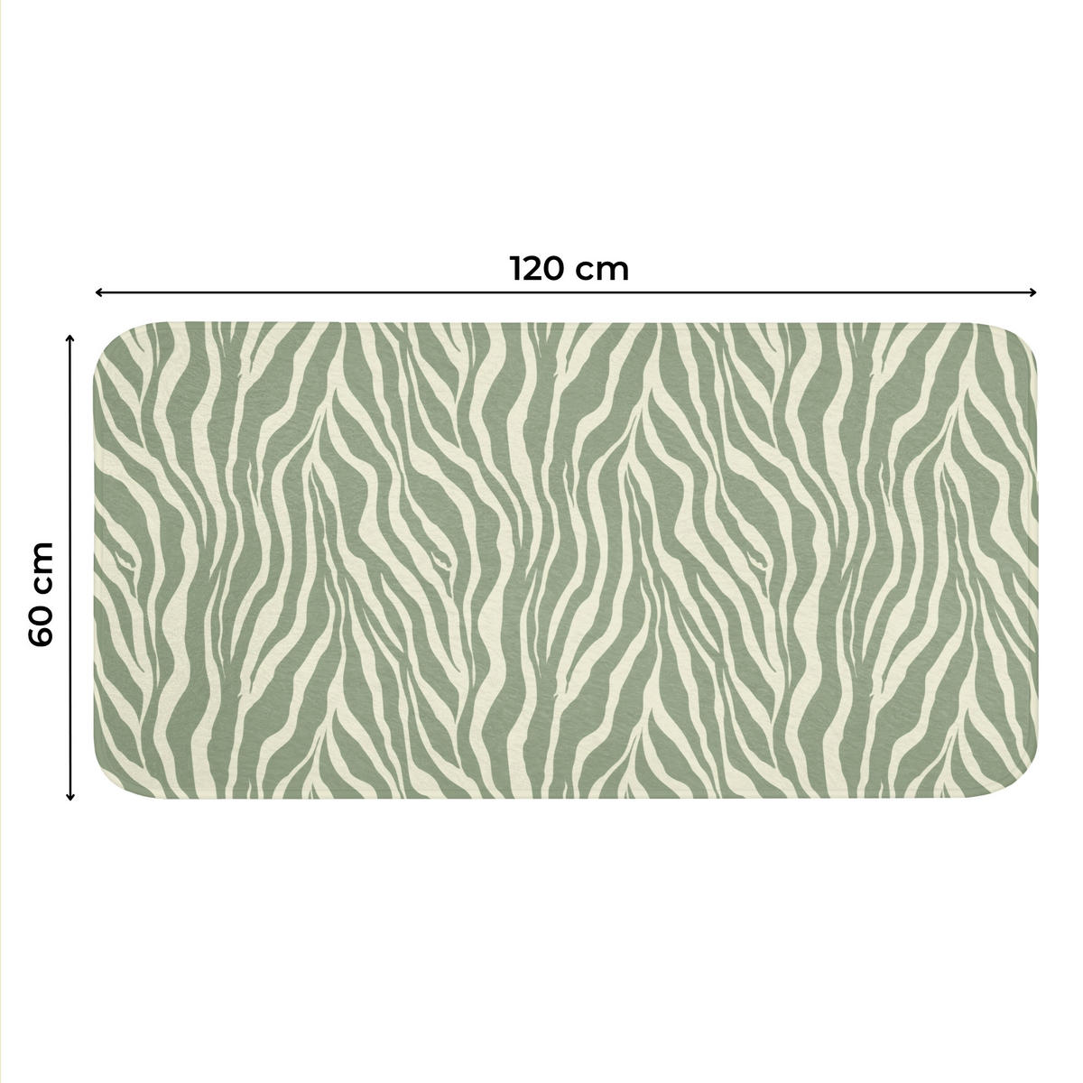 WC PŘEDLOŽKA Zebra - Motiv - zelená 120x60 cm - šalvějově zelená, textil/plast (120/1cm) - OnlyWow