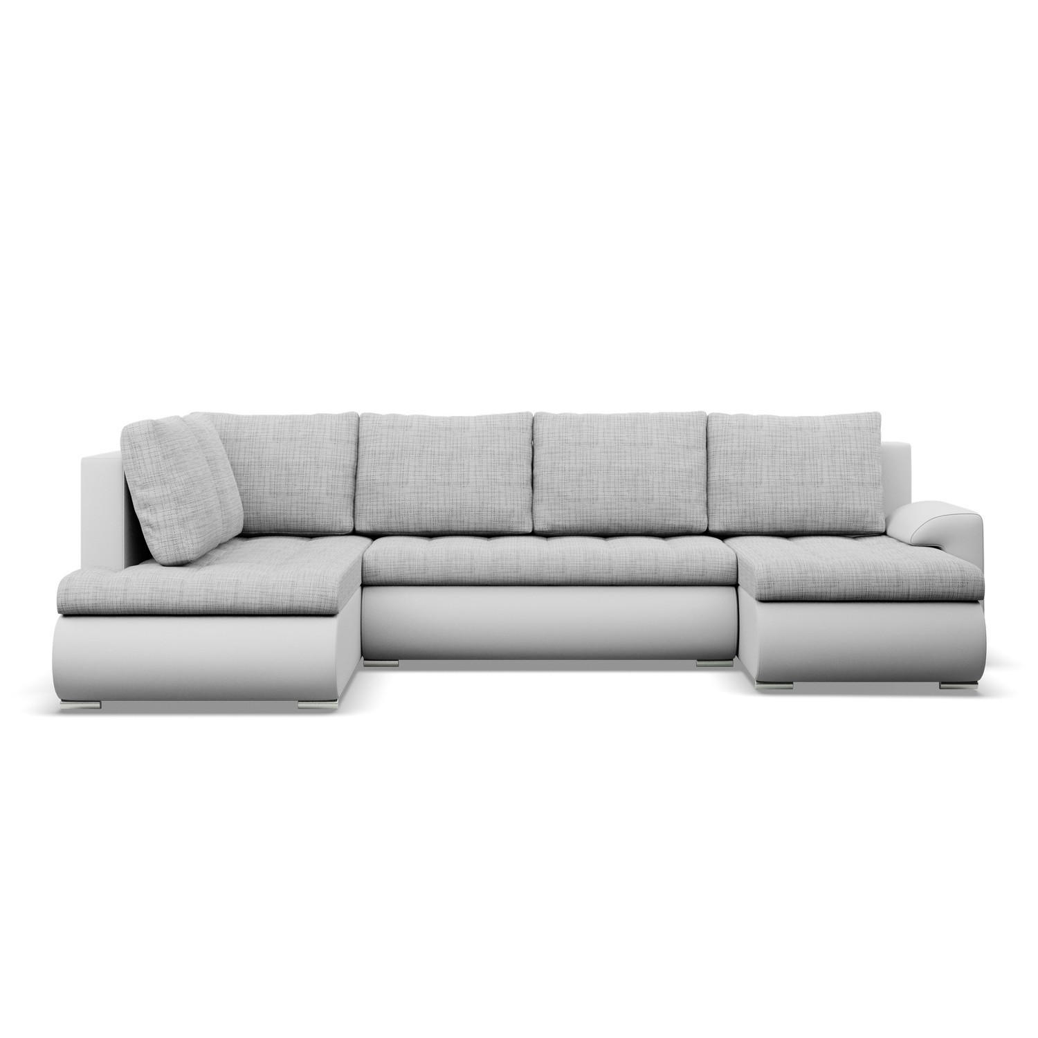 U-SOFA MIT SCHLAFFUNKTION FORESTA, Grau + Grau - Hellgrau/Grau, Textil (300/89/200cm)
