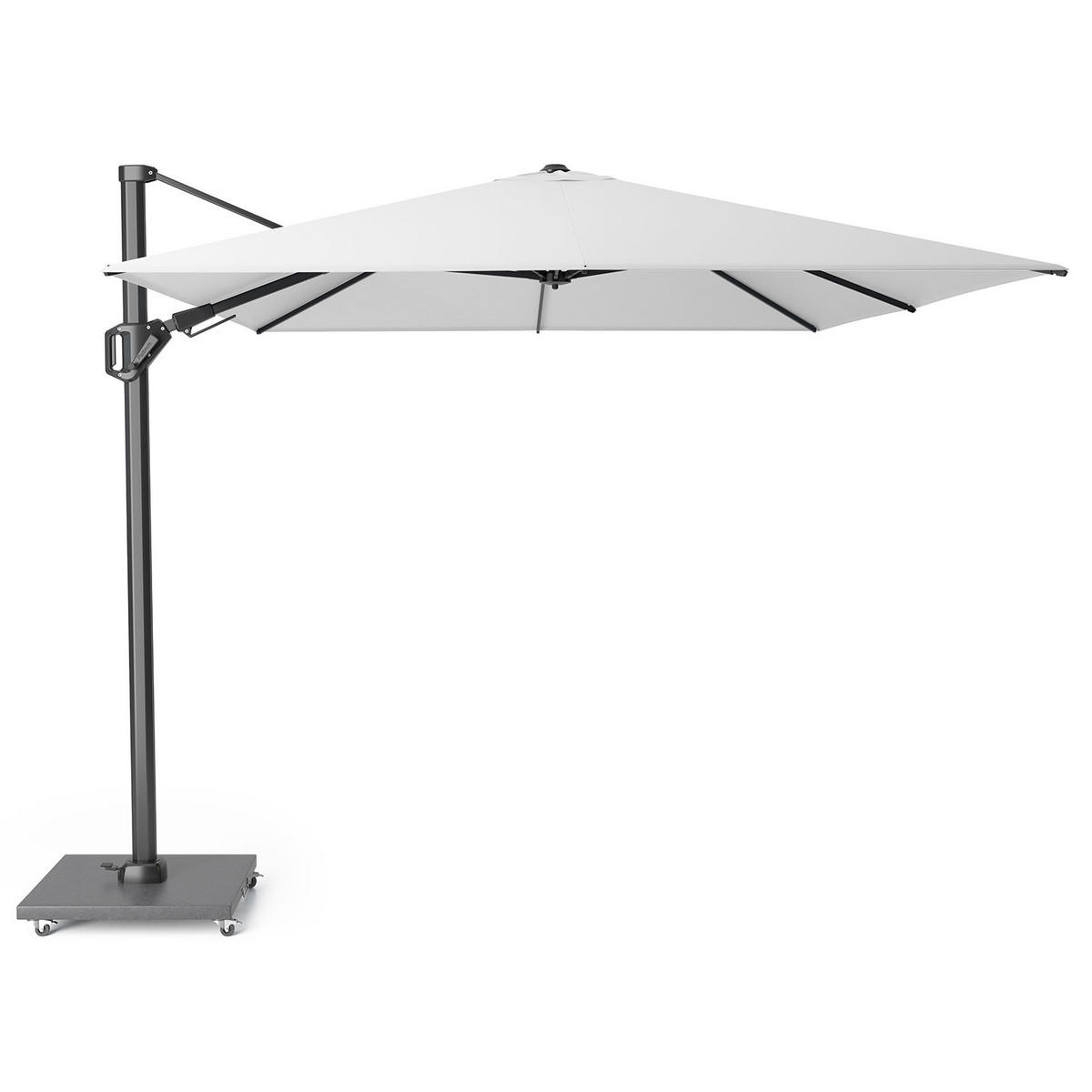AMPELSCHIRM rechteckig 3.5 x 2.6 m Challenger T² Basic 360° kippbar weiss/anthrazit - Weiß, Metall (260/350cm) - Platinum