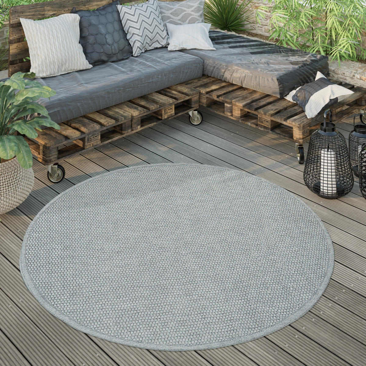 OUTDOORTEPPICH 200/200 cm Timber 125 - Grau, Textil (200/200cm) - Paco Home