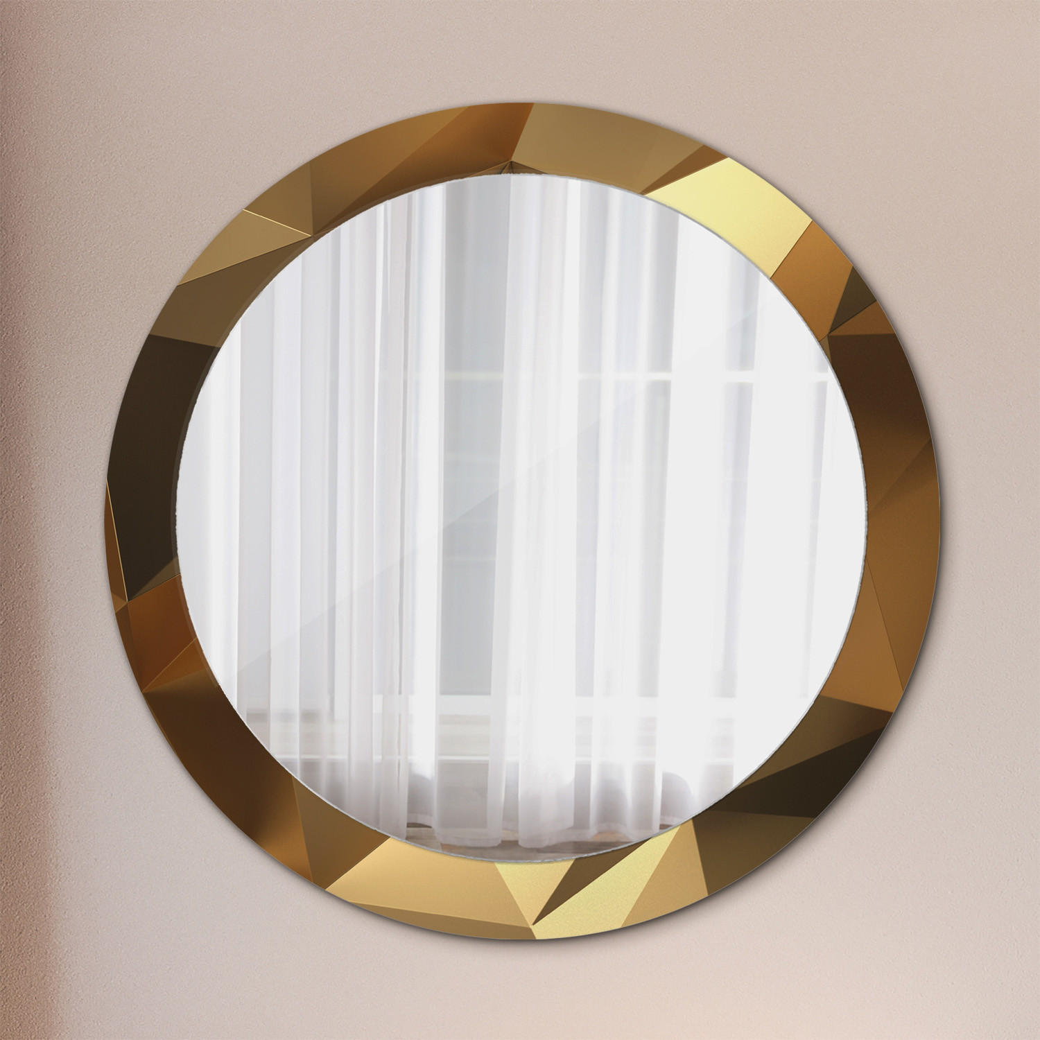 SPIEGEL Ø80 cm Rund mit Aufdruck - Braun, Glas (80/80/0.4cm) - TULUP