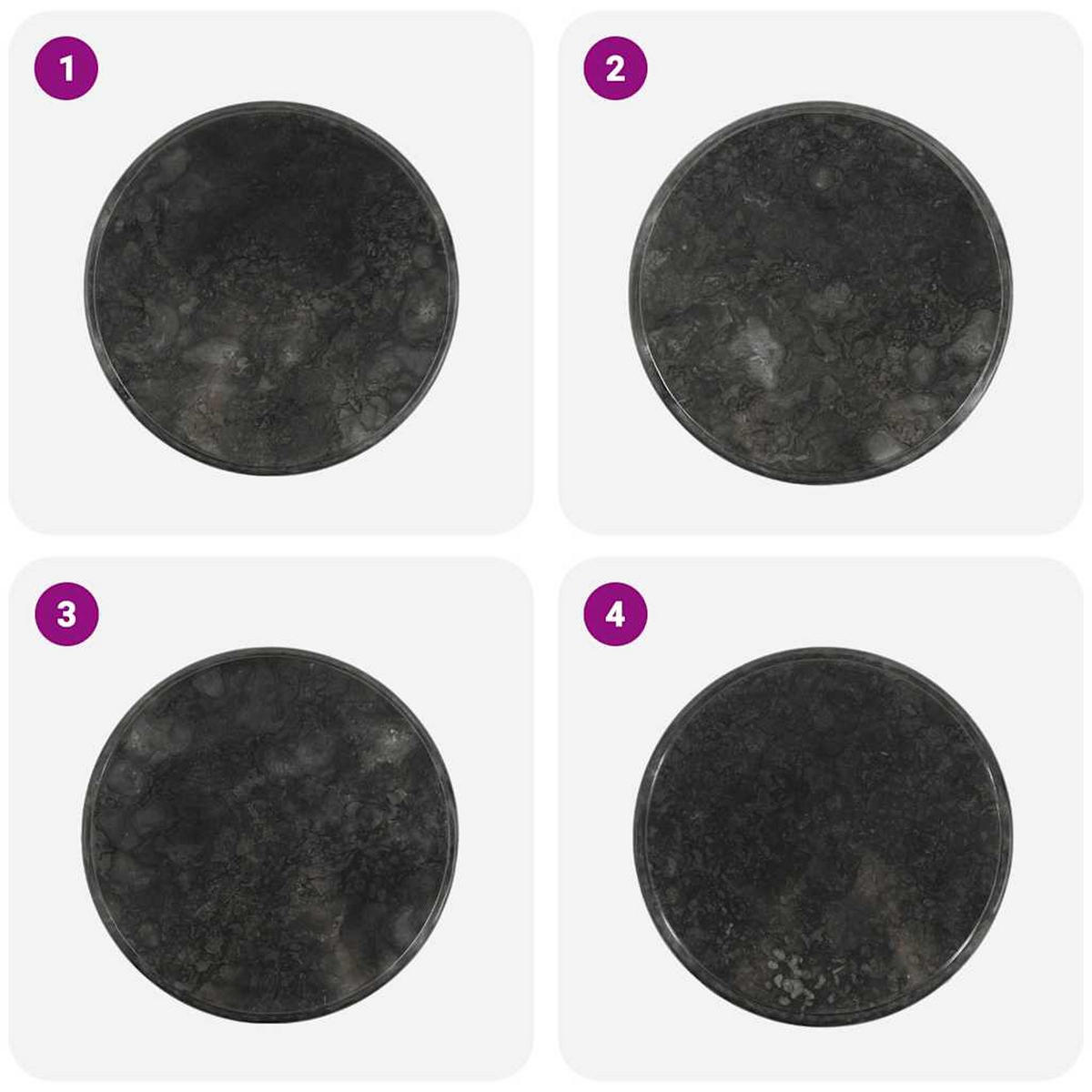 TISCHPLATTE Schwarz Ø50/2,5 Cm Marmor - Schwarz, Stein (50/50/2.5cm) - vidaXL