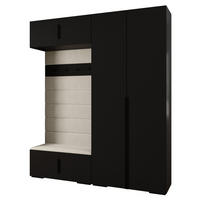 GARDEROBEN-SET 236,7/200/47 - Beige/Schwarz, Holz/Metall (200/236.7/47cm) - Abiks Möbel