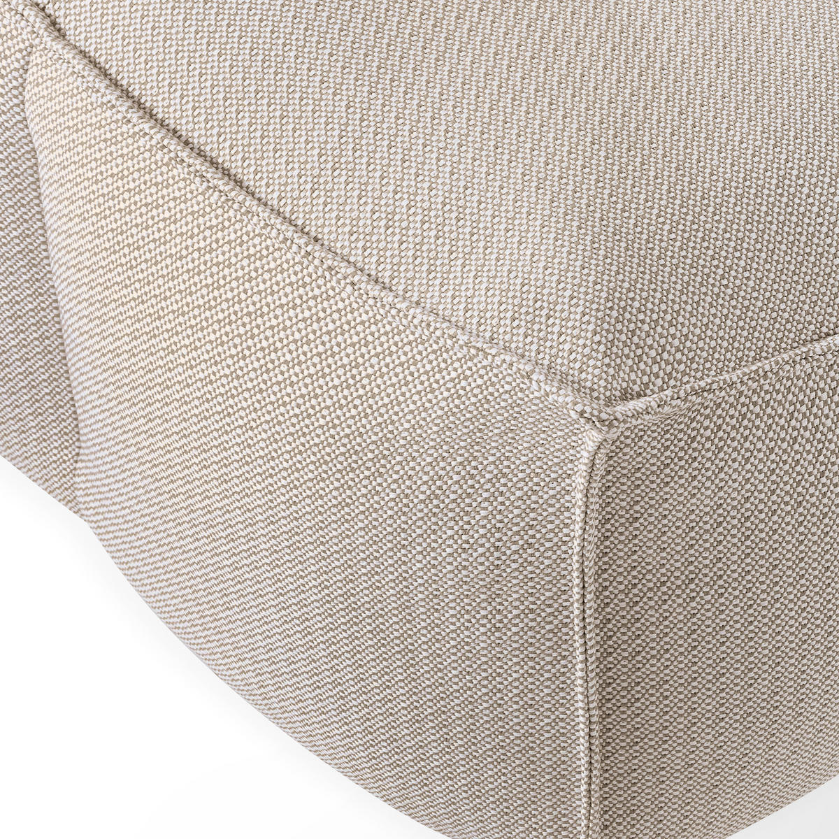 GARTENLOUNGE-HOCKER LOVIA Outdoof Pouf, Dunkelbeige/Weiß - Beige, Textil (90/41/75cm) - KONSIMO®