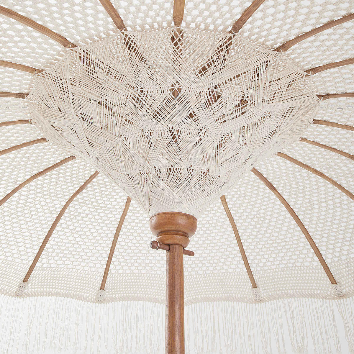 SONNENSCHIRM Macramè - Braun, Holz/Textil (180/180cm) - Butlers