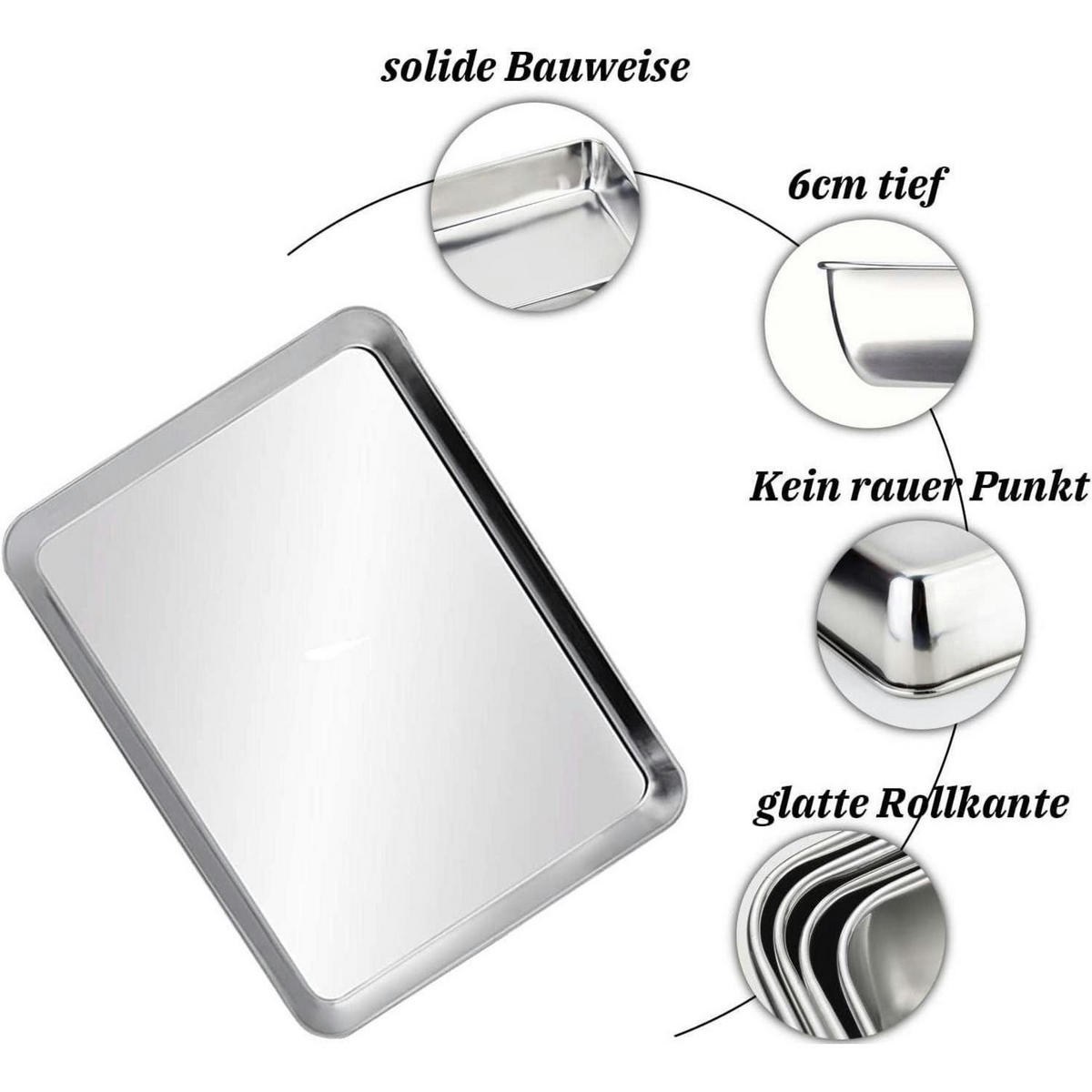 BACKBLECH Edelstahl 35 x 40 cm - Silberfarben, Metall (35/6/40cm)