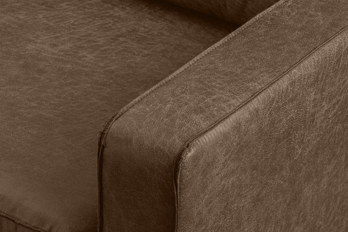 1,5-SITZER-SESSEL INVIA mit Armlehnen vintage, Lederoptik-Stoff, Dunkelbraun - Dunkelbraun/Schwarz, Textil (116/87/98cm) - KONSIMO®