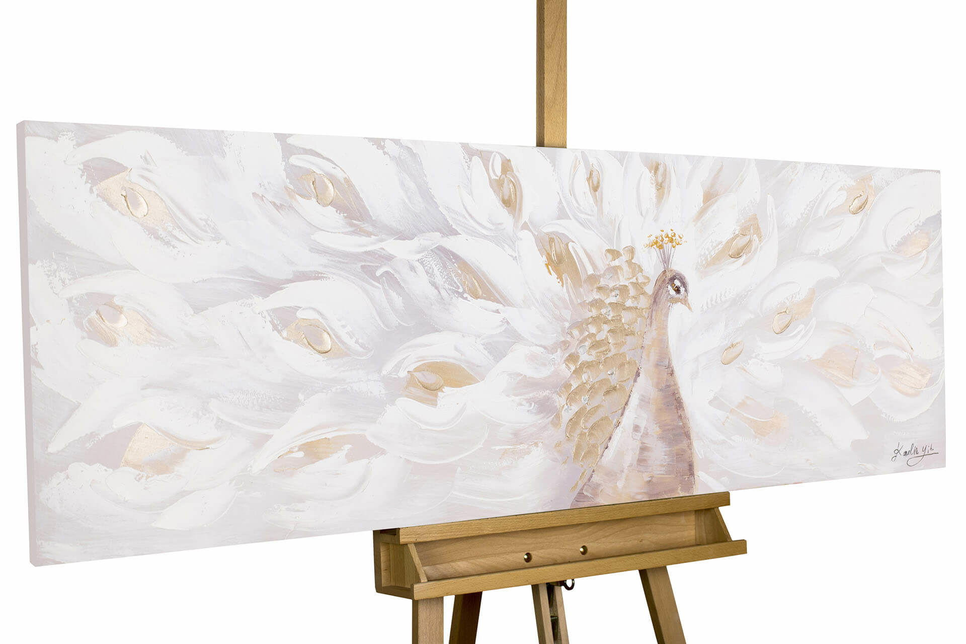 ACRYLBILD HANDGEMALT 150/50 cm - Beige, Holz/Textil (150/50cm) - KUNSTLOFT