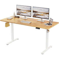 SCHREIBTISCH höhenverstellbar elektrisch 160 x 70 cm Hellbraun - Braun, Holzwerkstoff (70/160/73cm)