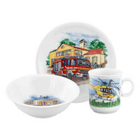 KINDERGESCHIRR SET Compact Blaulicht bunt 3er Set - Multicolor, Keramik (21.4/20.5/21.4cm) - Seltmann Weiden