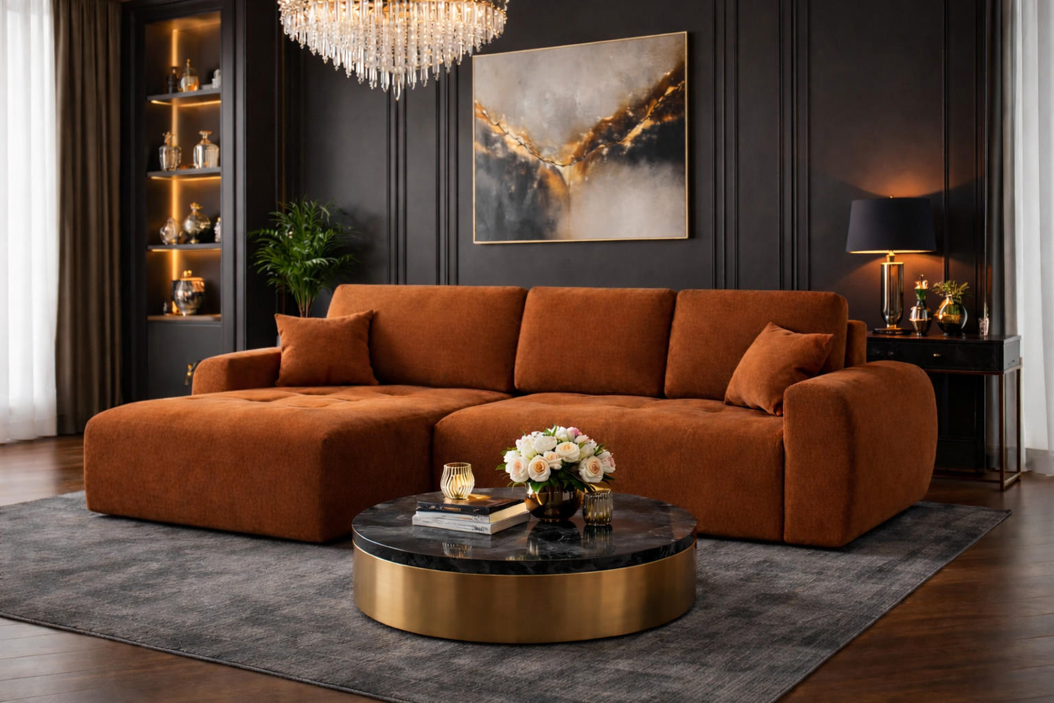 Thumbnail - Kaiser Möbel Ecksofa, Braun, Holz, L-Form, 250x142 cm, Wohnzimmer, Sofas & Couches, Wohnlandschaften, Ecksofas