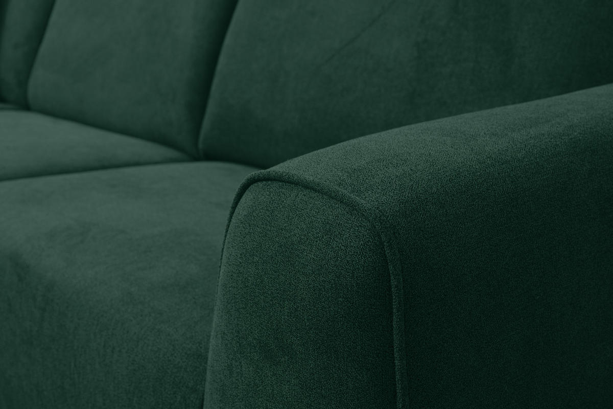 ECKSOFA Mula in L-Form, Coach Farbe: Grün, Velourstoff, Ottomane Links - Grün, Textil (210/274cm) - VENASI MÖBEL