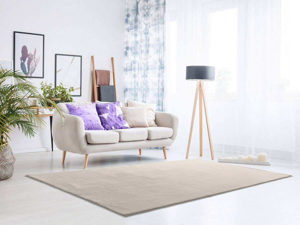 WEBTEPPICH waschbar Weiß Loft 120/170 cm - Weiß, Textil (120/170cm) - Atticgo