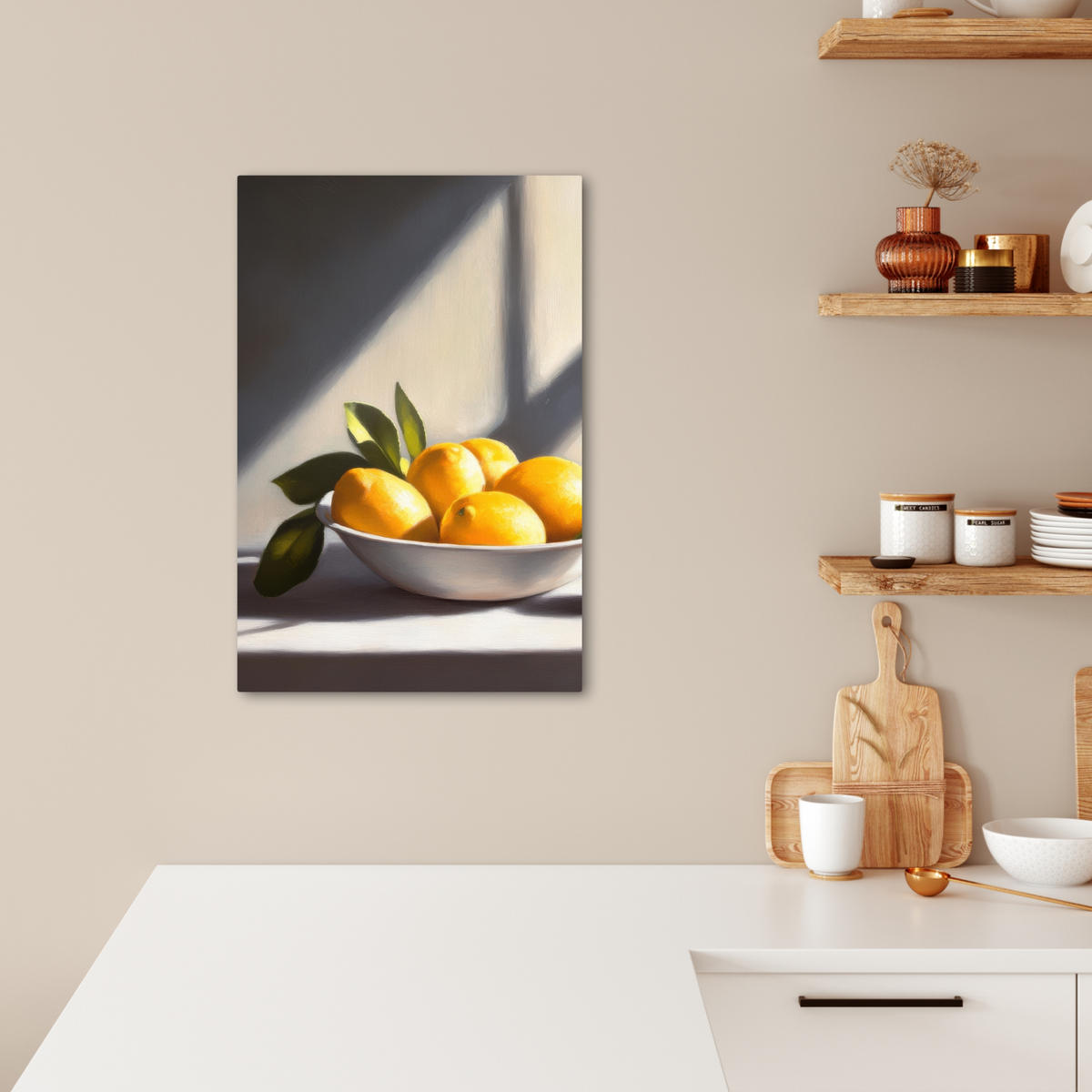 LEINWANDBILD Zitronen - Stilleben - Gelb 40x60 cm - Gelb, Textil (40/60cm) - MuchoWow