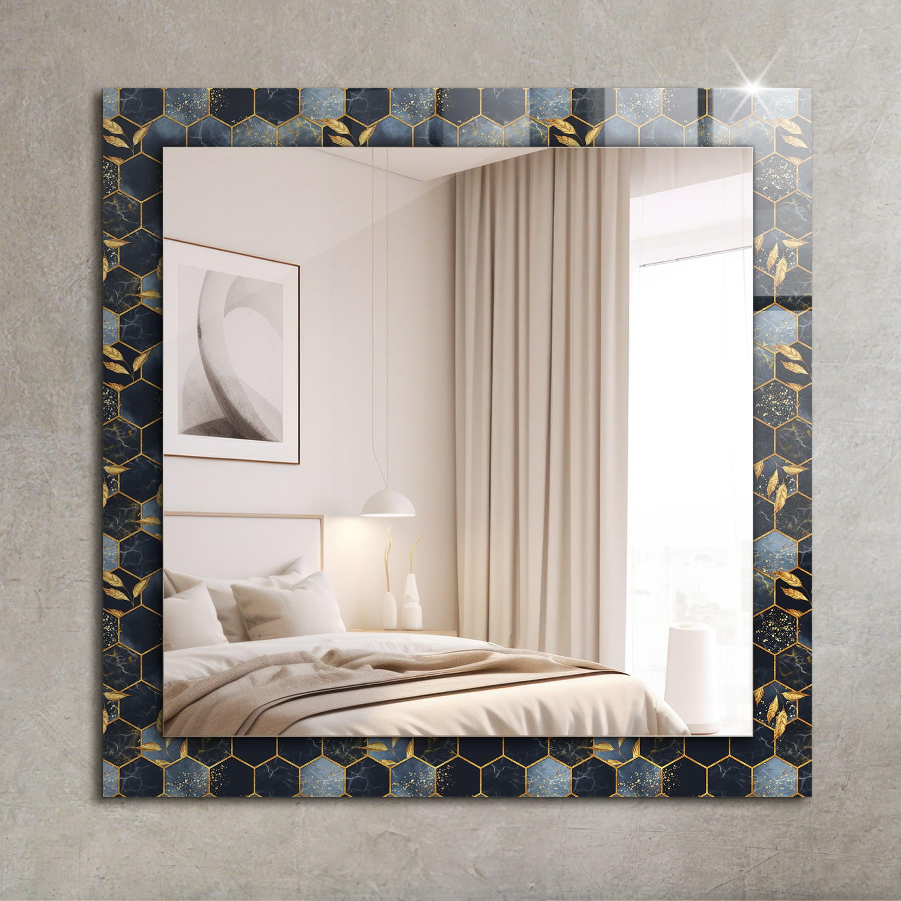 SPIEGEL 60 x 60 cm Rechteckig mit Aufdruck - Waldgrün, Glas (60/60/0.4cm) - TULUP