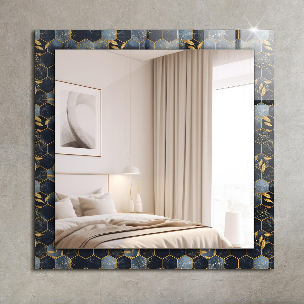 SPIEGEL 60 x 60 cm Rechteckig mit Aufdruck - Waldgrün, Glas (60/60/0.4cm) - TULUP