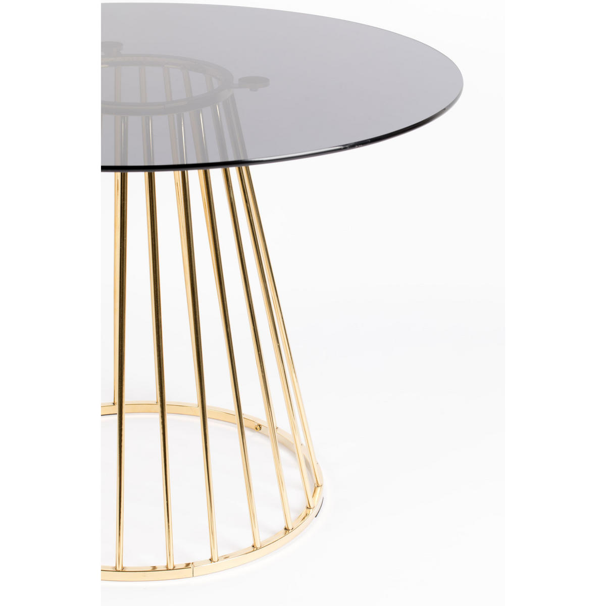 ESSTISCH Floris Rund 110 cm Gold - Goldfarben, Glas (104/104/75cm) - Housecraft Living