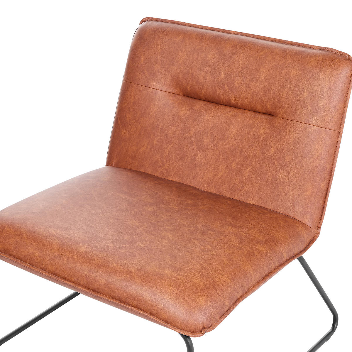 SESSEL Kunstleder Braun Cotulla - Braun, Textil/Metall (72/78/77cm) - Beliani