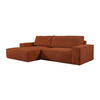 ECKSOFA mit Schlaffunktion - Ecke links - Cord - Terracotta - AMELIA - Terracotta, Textil (267/167cm) - Vente-Unique