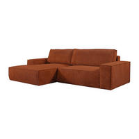 ECKSOFA mit Schlaffunktion - Ecke links - Cord - Terracotta - AMELIA - Terracotta, Textil (267/167cm) - Vente-Unique