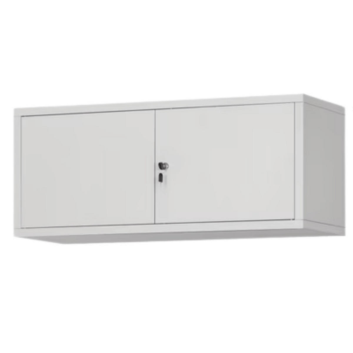 SCHRANKERWEITERUNG Aktenschrank mit 2 Flügeltüren 38x90x40cm Grau - Grau, Metall (90/38/40cm) - DELUKE