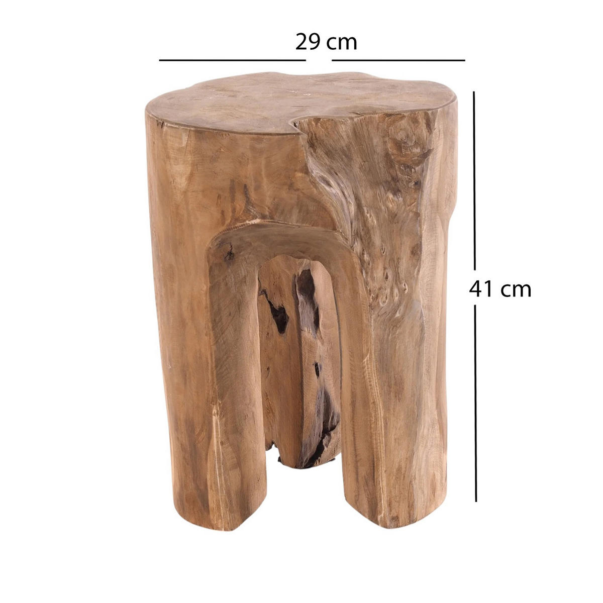 HOCKER LOG Wurzelholz massiv naturfarben - Naturfarben, Holz (29/41/29cm) - DESIGN DELIGHTS