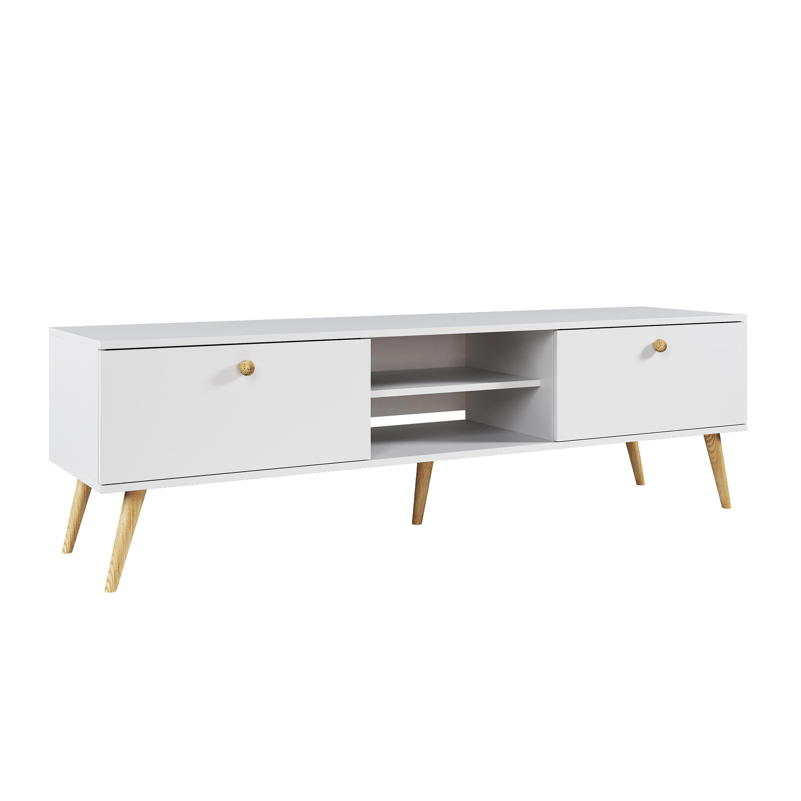 TV-SCHRANK Ikon Weiß mit Schubladen - Weiß, Holzwerkstoff (170/50/41cm) - Bettso