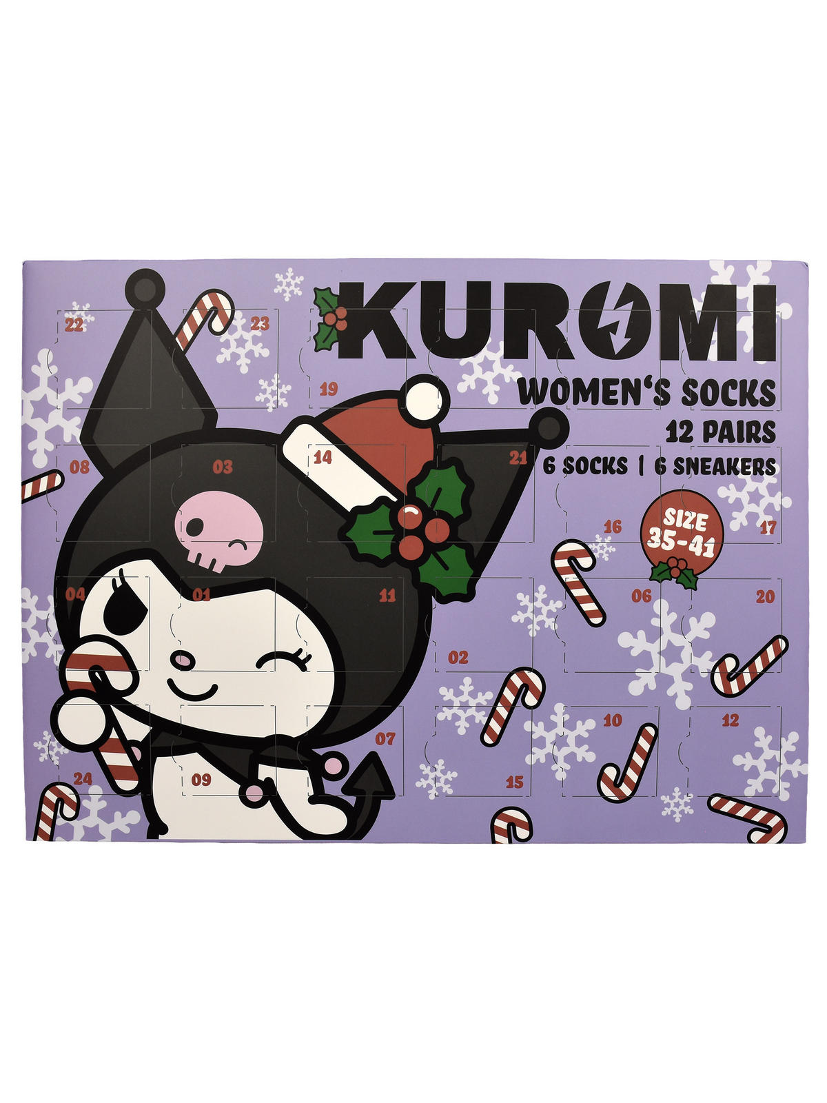 ADVENTSKALENDER Hello Kitty Kuromi mit 12 Paar Socken Größe 35-41 - Multicolor, Textil (37/5/26.5cm) - Hello Kitty