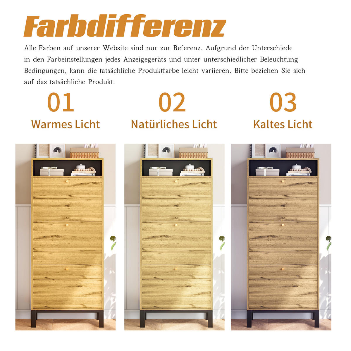 SCHUHSCHRANK 147cm schmal 3 Klappen zusätzliche Fächer - Naturfarben, Holzwerkstoff (63/147/24cm) - FLIEKS