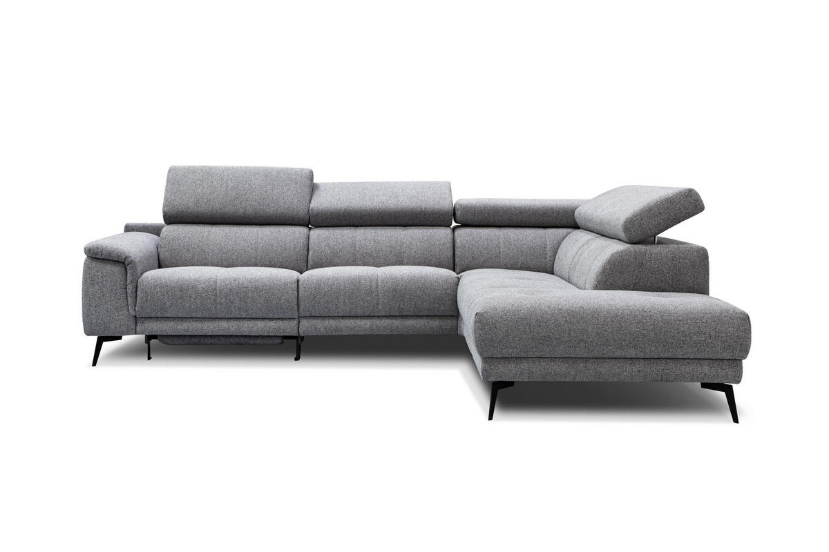 ECKSOFA FIERO 5-Sitzer mit 1 Relaxfunktion, grau - Grau, Holzwerkstoff/Textil (290/228cm) - Courtois Laville