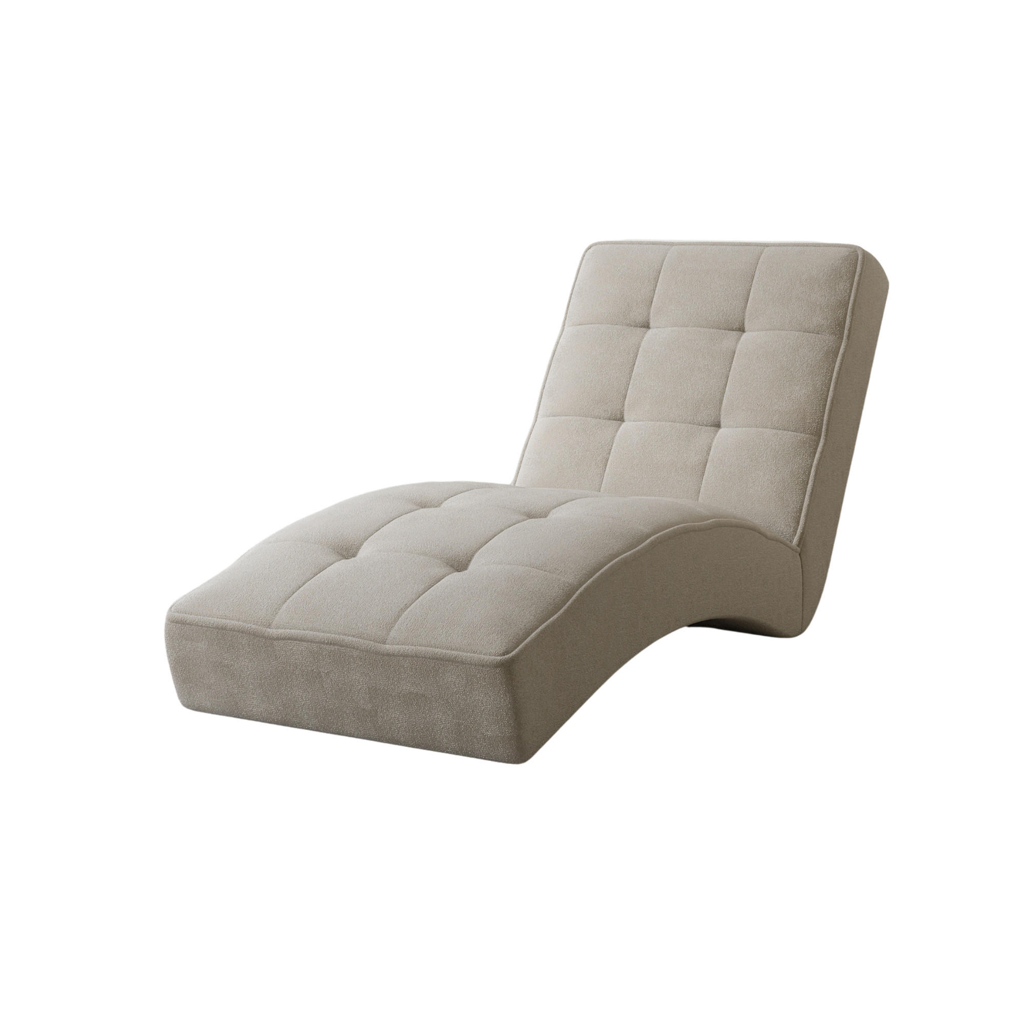 CHAISELONGUE - Livano - Creme (Twist 01) - Beige, Holzwerkstoff (73/79/170cm) - Möblo