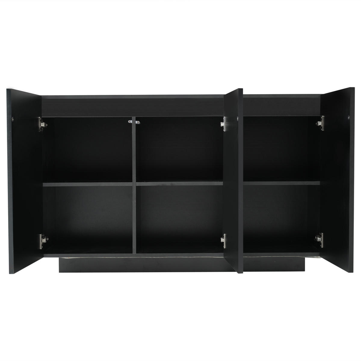 SIDEBOARD LED Schwarz Marmor 120cm Bluetooth Stauraum Modern - Schwarz, Holzwerkstoff (40/75/120cm) - FLIEKS