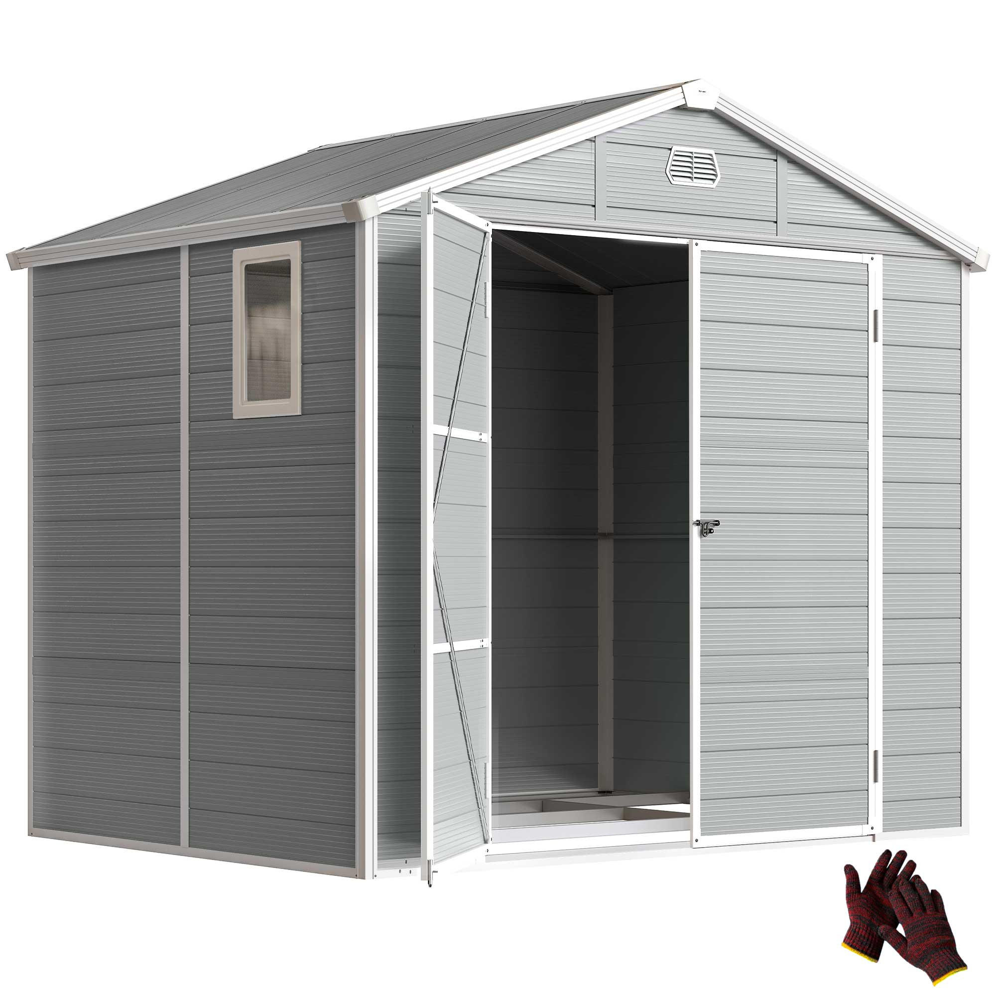 GERÄTEHAUS, Satteldach, 4,1m², 240x190x180/228cm, Gartenhaus - Multicolor, Kunststoff (190/228/240cm) - FORIOUS
