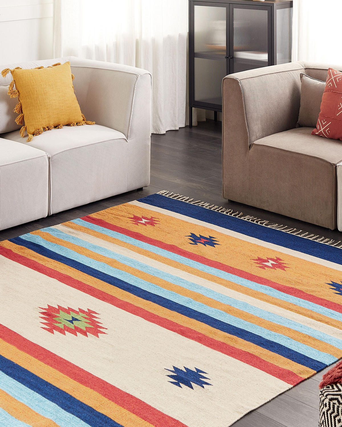 KELIM-TEPPICH Taronik 300/200 cm - Multicolor, Textil (200/300cm) - Beliani