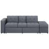 3-SITZER-SCHLAFSOFA dunkelgrau mit Stauraum Ottomane Falster - Grau, Textil (210/71/94cm) - Beliani