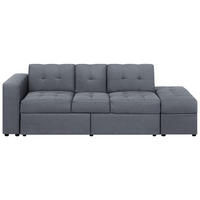 3-SITZER-SCHLAFSOFA dunkelgrau mit Stauraum Ottomane Falster - Grau, Textil (210/71/94cm) - Beliani