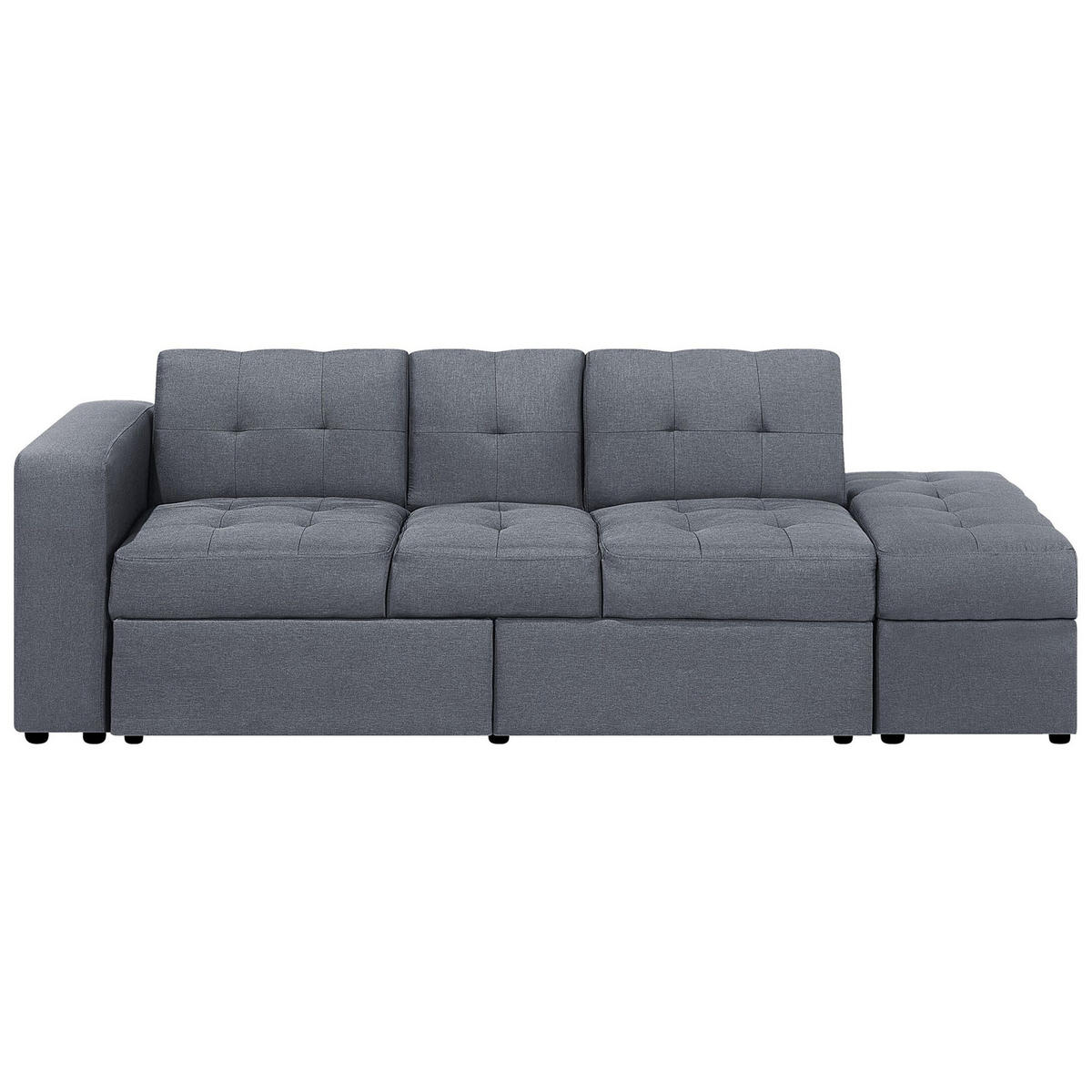 3-SITZER-SCHLAFSOFA dunkelgrau mit Stauraum Ottomane Falster - Grau, Textil (210/71/94cm) - Beliani