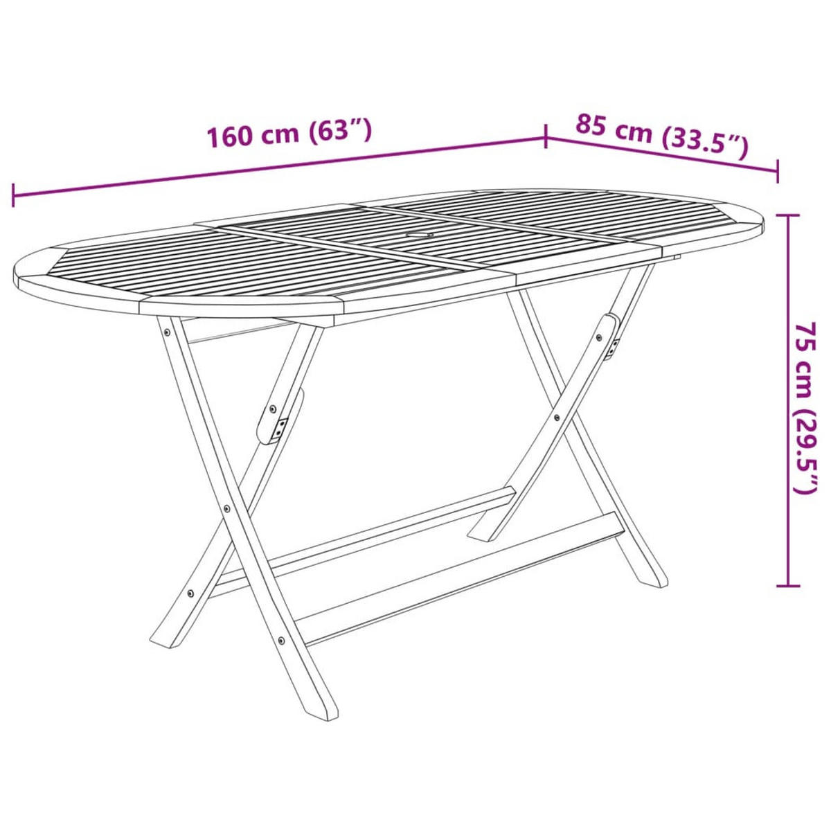 GARTEN-ESSGRUPPE 7-teilig Klappbar Massivholz Akazie - Braun, Holz - vidaXL