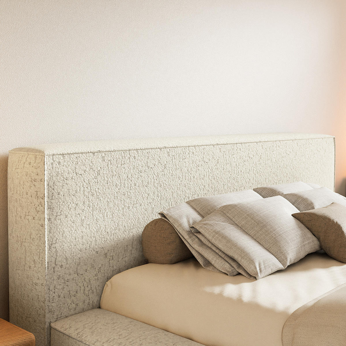 POLSTERBETT Mummo Premium 200x200 cm, Beige - Beige, Textil (200/200cm) - Fedve