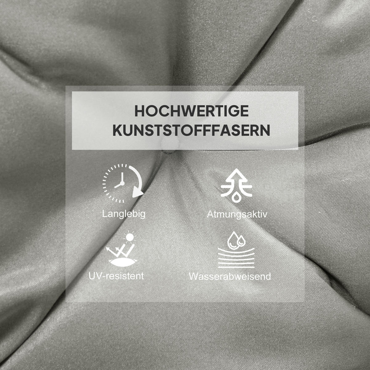 SESSELAUFLAGE 2er-Set Hellgrau 98.0/50.0/8.0 cm - Hellgrau, Textil (50/8/98cm)