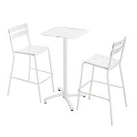 OUTDOOR-BARSET 3-tlg., Weiß - Weiß, Metall - Oviala