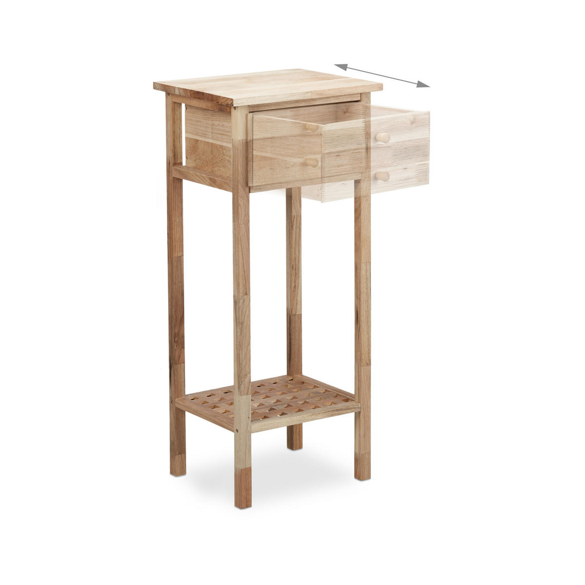 BEISTELLTISCH - Hellbraun, Holz (30/35/80cm) - Relaxdays