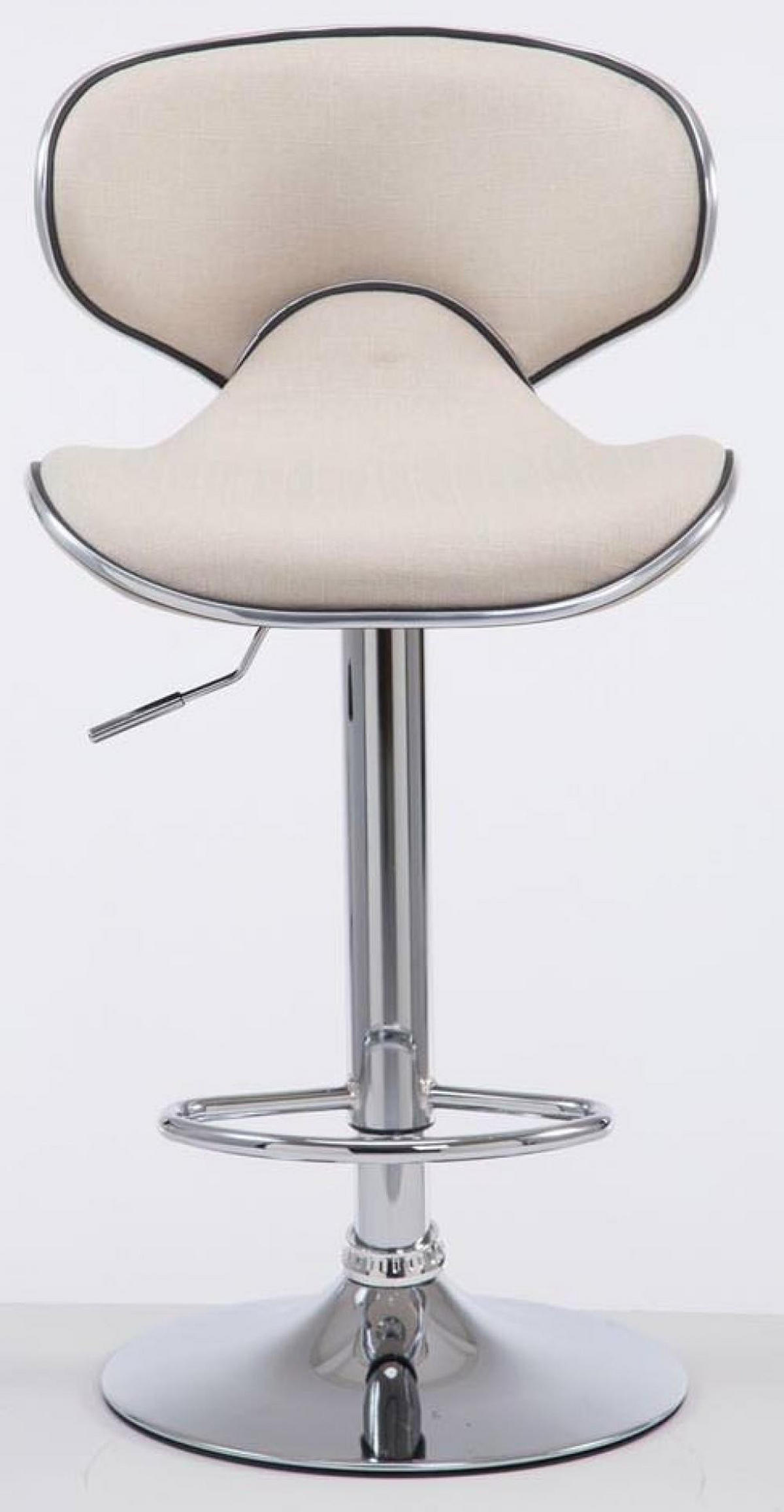 BARHOCKER 2er Set Stoff creme - Chromfarben/Creme, Textil/Metall (46/88/49cm) - CLP