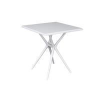 GARTENTISCH Moroni 70x70cm, Kunststoff, weiß - Weiß, Kunststoff/Metall (70/70/75cm) - dasmöbelwerk