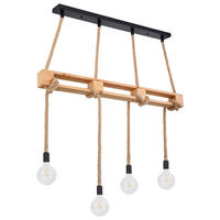HÄNGELEUCHTE ULLEU Hanfseil Braun - Braun, Holz (120/10/120cm) - Globo Lighting