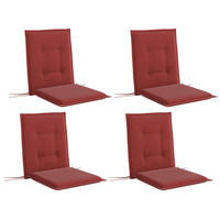 SESSELAUFLAGENSET 4er-Set aus Polyester 108x50x5 cm in Rot mit Bändern - Rot, Textil (50/5/108cm) - Modfu